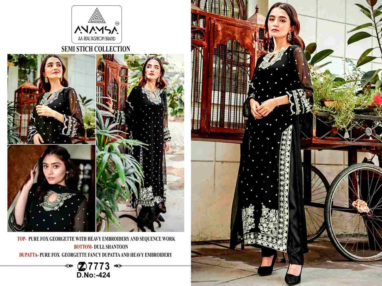 Anamsa Hit Design 424 By Fashid Wholesale Beautiful Pakistani Suits Colorful Stylish Fancy Casual Wear & Ethnic Wear Pure Faux Georgette Embroidered Dresses At Wholesale Price