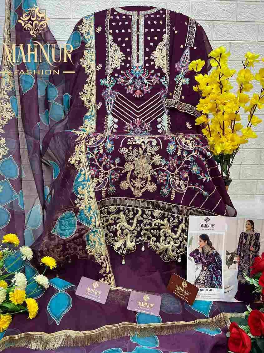 Mahnur Hit Design M-101 By Mahnur Fashion Designer Pakistani Suits Beautiful Fancy Stylish Colorful Party Wear & Occasional Wear Georgette Embroidery Dresses At Wholesale Price