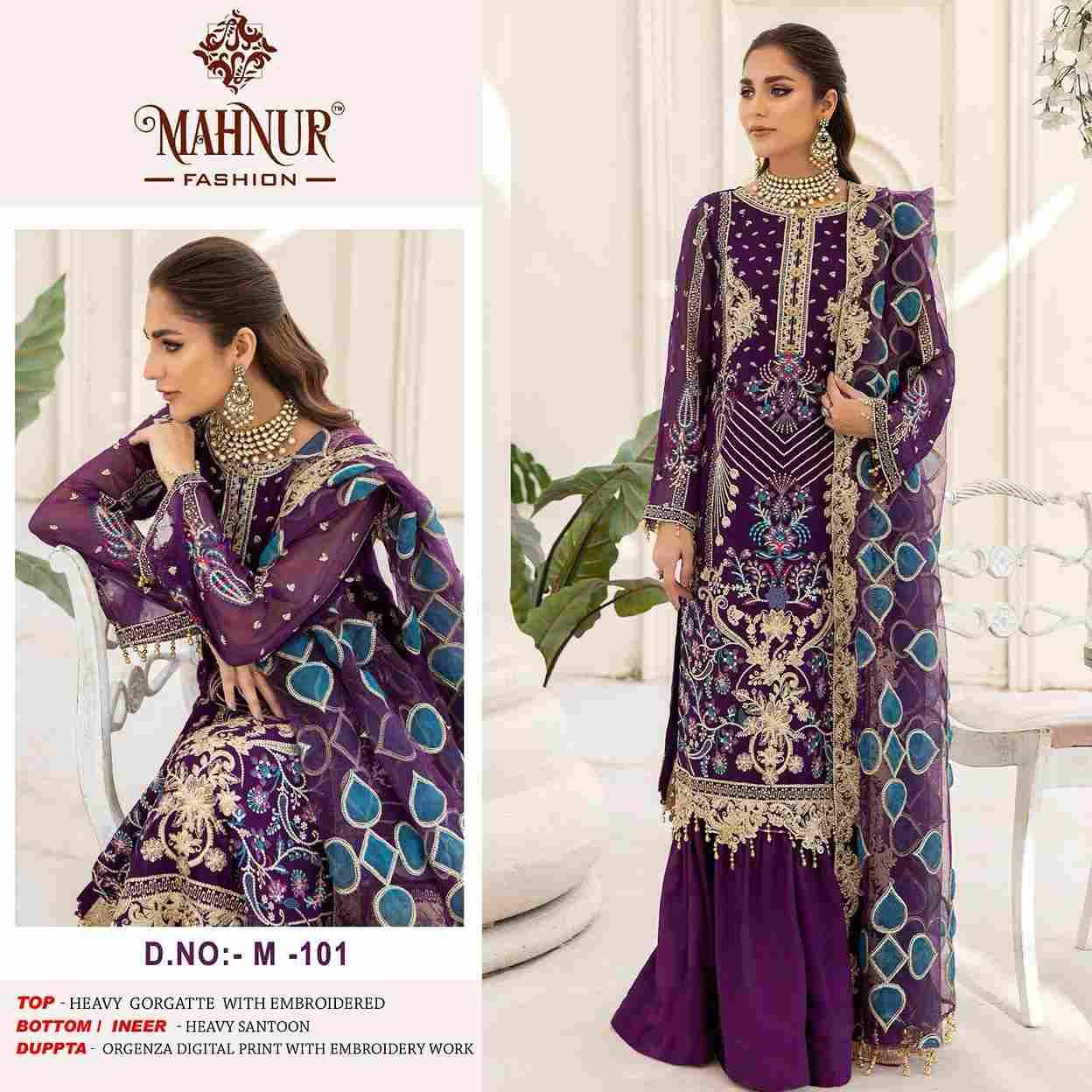 Mahnur Hit Design M-101 By Mahnur Fashion Designer Pakistani Suits Beautiful Fancy Stylish Colorful Party Wear & Occasional Wear Georgette Embroidery Dresses At Wholesale Price