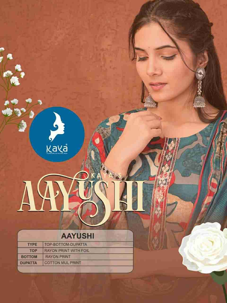 Aayushi By Kaya 01 To 08 Series Festive Suits Beautiful Fancy Colorful Stylish Party Wear & Occasional Wear Rayon Print Dresses At Wholesale Price