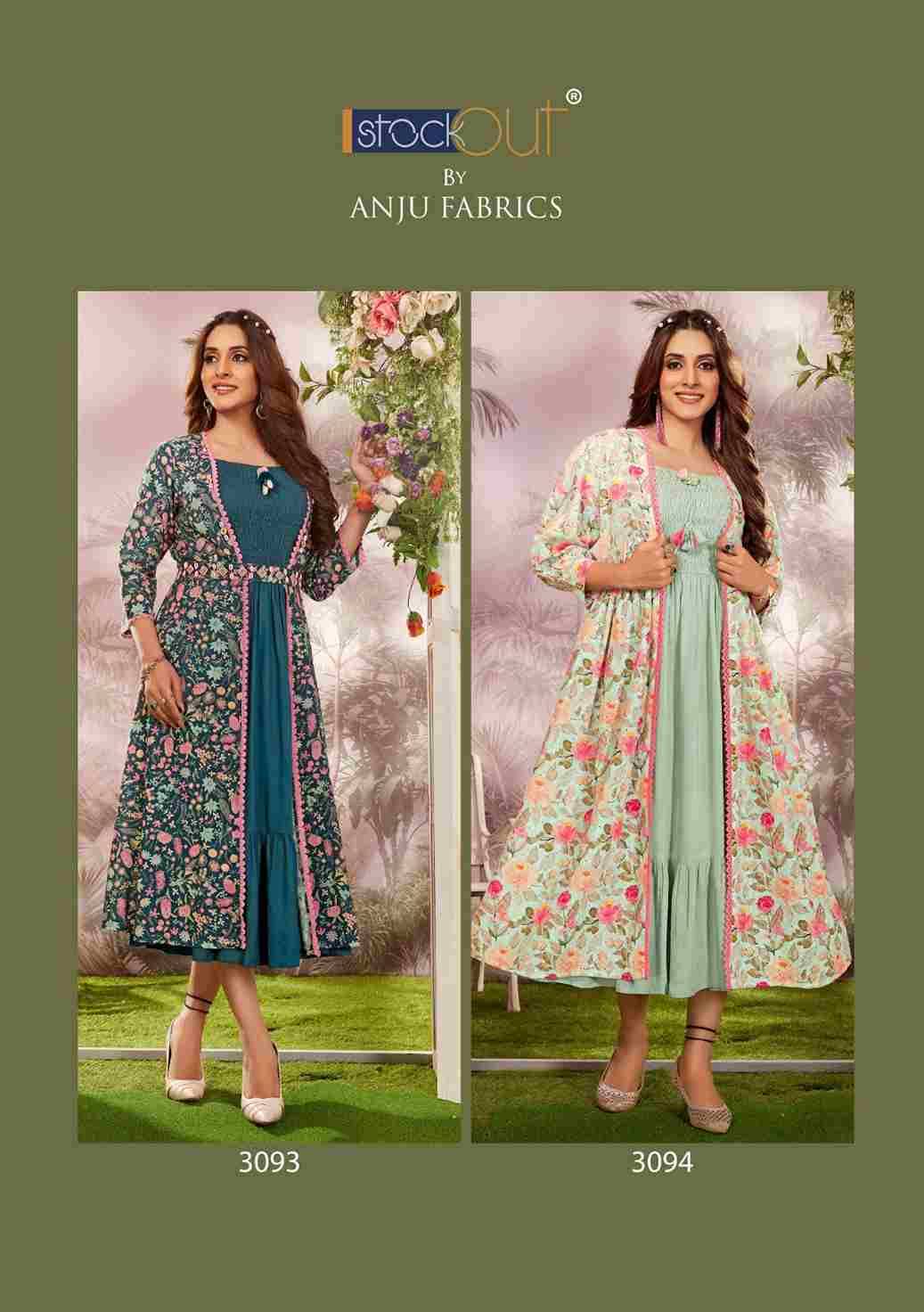 Shrill Grill By Anju Fabrics 3091 To 3094 Series Designer Stylish Fancy Colorful Beautiful Party Wear & Ethnic Wear Collection Cotton Kurtis With Jackets At Wholesale Price