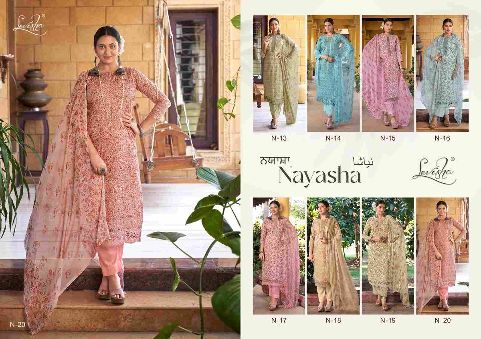 Nayasha By Levisha 13 To 20 Series Festive Suits Beautiful Fancy Colorful Stylish Party Wear & Occasional Wear Cambric Cotton Print Dresses At Wholesale Price