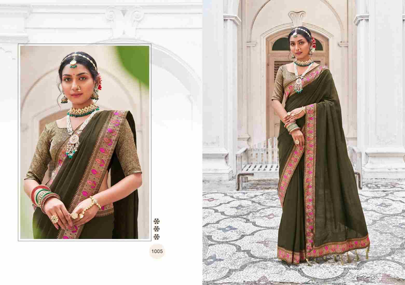 Thriya By 5D Designer 1001 To 1008 Series Indian Traditional Wear Collection Beautiful Stylish Fancy Colorful Party Wear & Occasional Wear Vichitra Silk Sarees At Wholesale Price