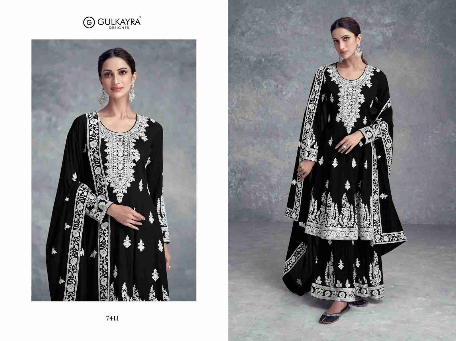 Farana By Gulkayra Designer 7411-A To 7411-B Series Beautiful Sharara Suits Colorful Stylish Fancy Casual Wear & Ethnic Wear Chinnon Dresses At Wholesale Price