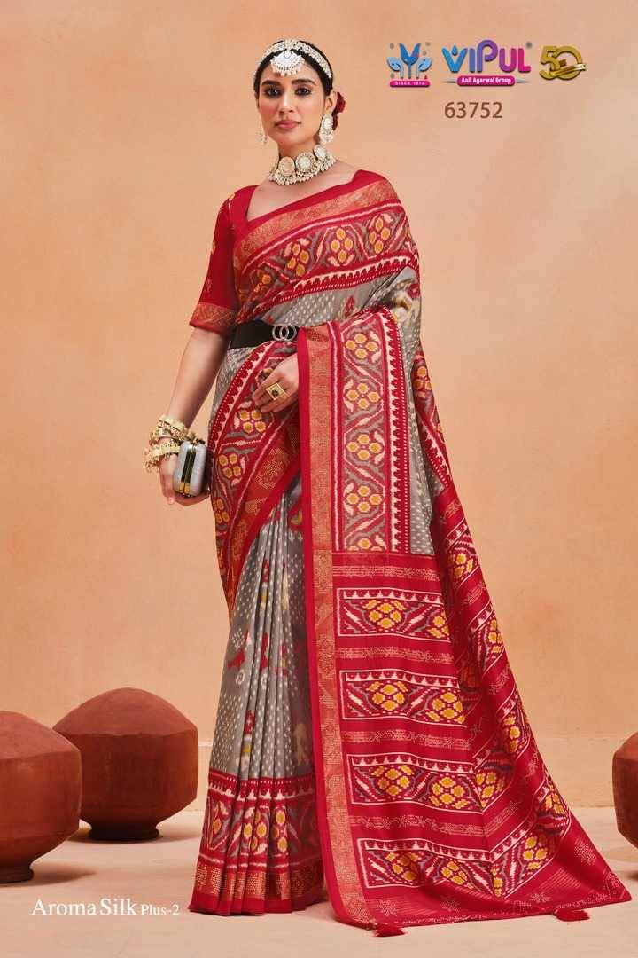 Aroma Silk Plus Vol-2 By Vipul Fashion 63751 To 63768 Series Indian Traditional Wear Collection Beautiful Stylish Fancy Colorful Party Wear & Occasional Wear Dola Silk Sarees At Wholesale Price
