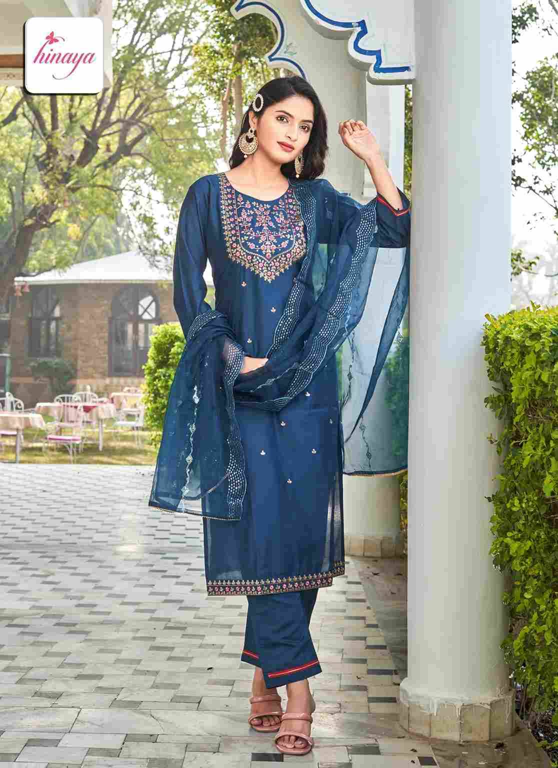 Alexa By Hinaya 101 To 106 Series Festive Suits Beautiful Fancy Colorful Stylish Party Wear & Occasional Wear Roman Silk Dresses At Wholesale Price