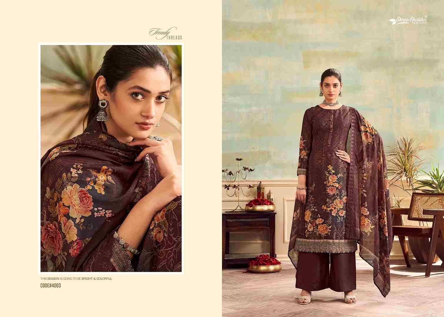 Mahjabeen Vol-4 By Shree Shalika Fashion 4001 To 4008 Series Designer Festive Suits Beautiful Fancy Stylish Colorful Party Wear & Occasional Wear Lawn Cotton Print Dresses At Wholesale Price