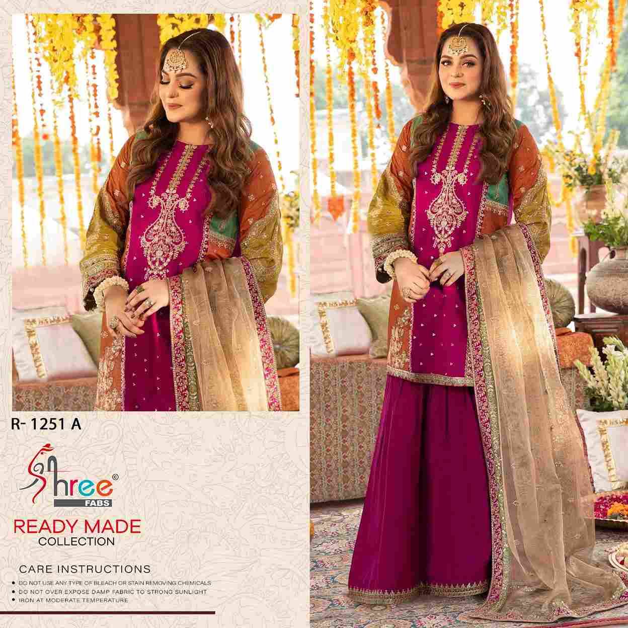 Shree Fabs Hit Design R-1251 Colours By Shree Fabs R-1251-A To R-1251-D Series Beautiful Pakistani Suits Stylish Fancy Colorful Party Wear & Occasional Wear Silk Embroidered Dresses At Wholesale Price