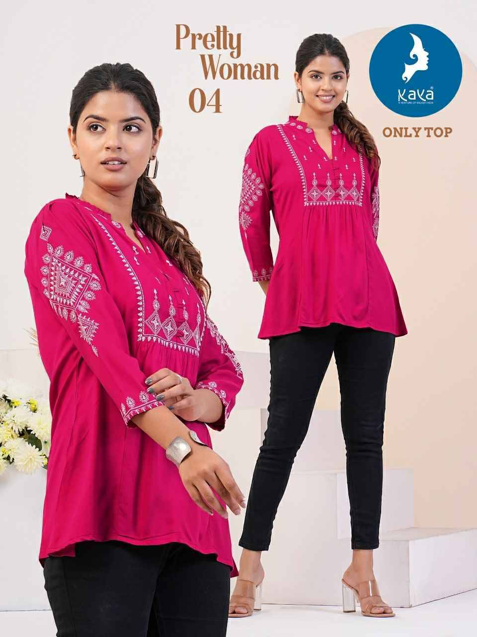 Pretty Woman By Kaya 01 To 08 Series Designer Stylish Fancy Colorful Beautiful Party Wear & Ethnic Wear Collection Heavy Rayon Tops At Wholesale Price