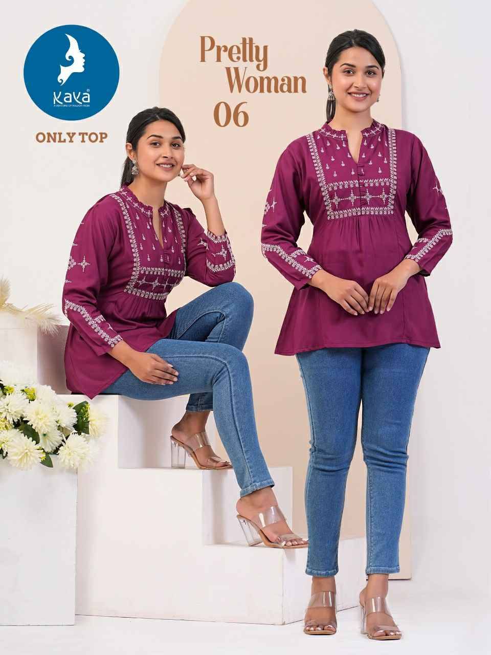 Pretty Woman By Kaya 01 To 08 Series Designer Stylish Fancy Colorful Beautiful Party Wear & Ethnic Wear Collection Heavy Rayon Tops At Wholesale Price