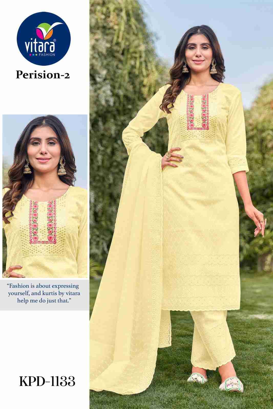 Perision Vol-2 By Vitara 1130 To 1133 Series Beautiful Festive Suits Colorful Stylish Fancy Casual Wear & Ethnic Wear Cotton Embroidered Dresses At Wholesale Price