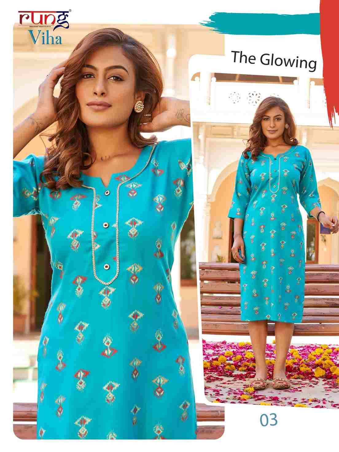 Viha By Rung 01 To 08 Series Designer Stylish Fancy Colorful Beautiful Party Wear & Ethnic Wear Collection Rayon Slub Kurtis At Wholesale Price