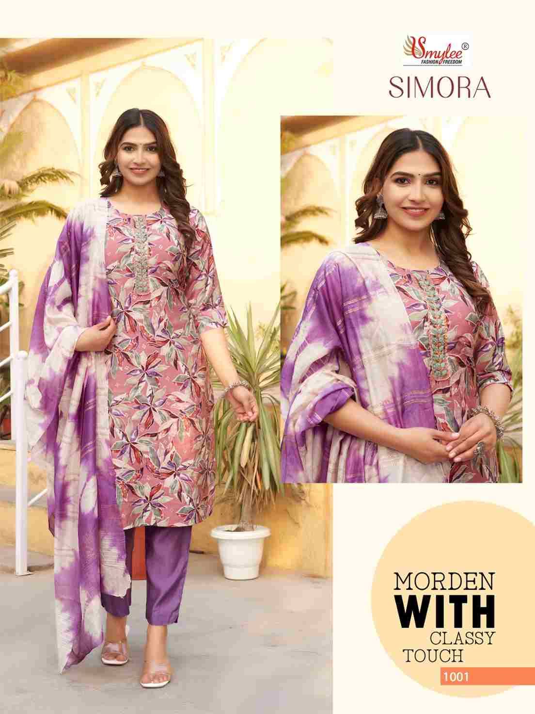 Simora By Smylee 1001 To 1008 Series Beautiful Stylish Suits Fancy Colorful Casual Wear & Ethnic Wear & Ready To Wear Modal Silk Dresses At Wholesale Price