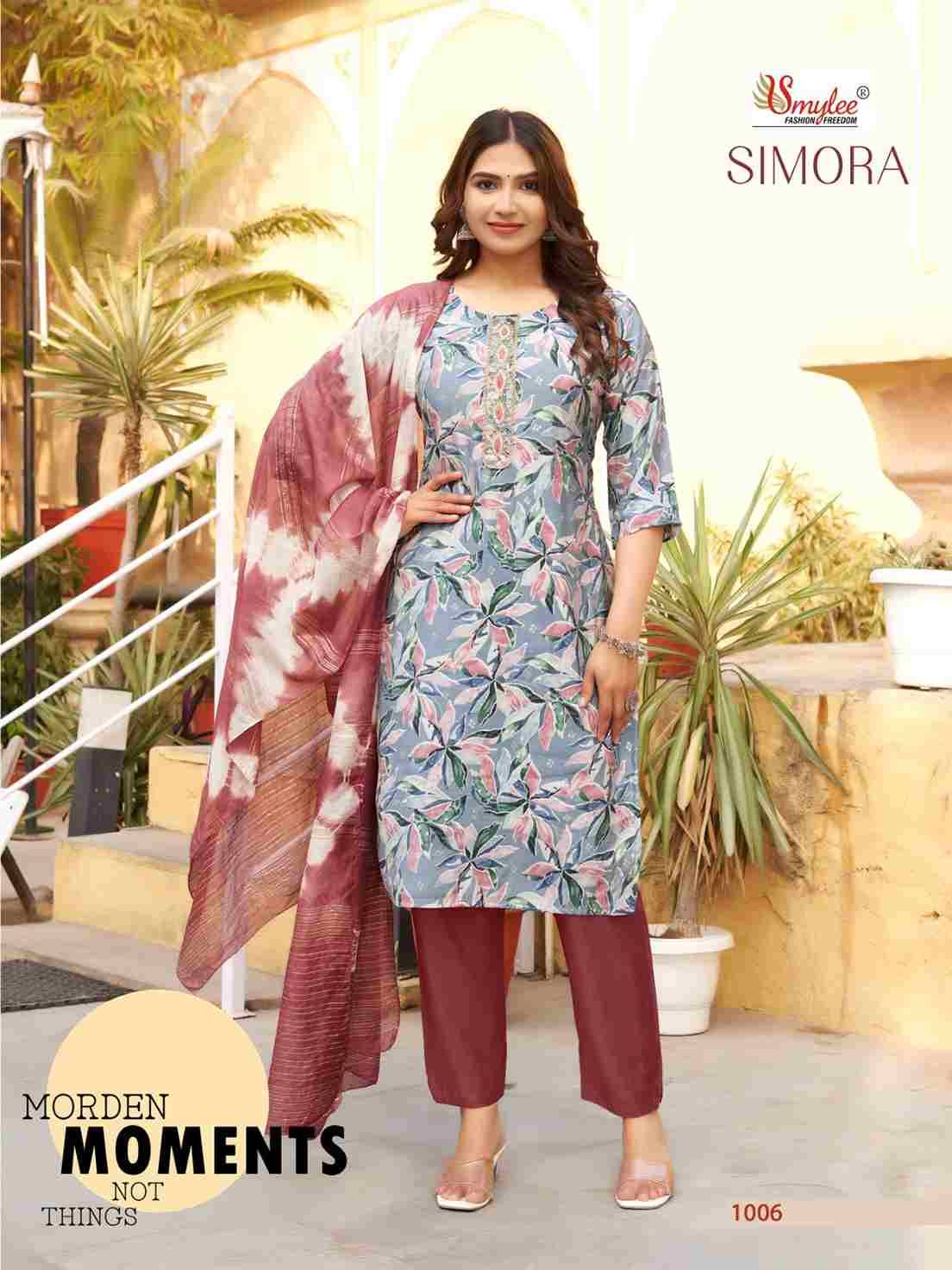 Simora By Smylee 1001 To 1008 Series Beautiful Stylish Suits Fancy Colorful Casual Wear & Ethnic Wear & Ready To Wear Modal Silk Dresses At Wholesale Price