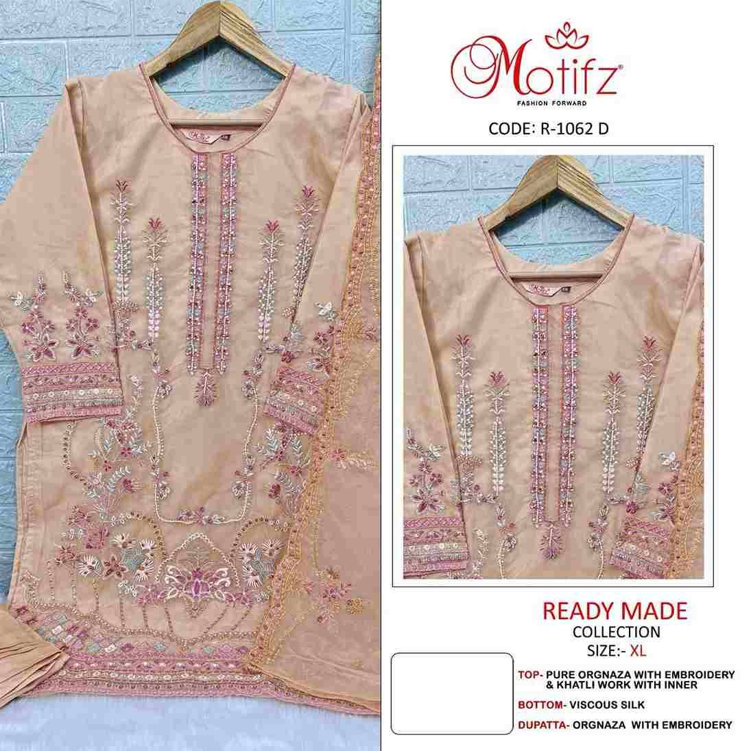 Motifz Hit Design 1062 Colours By Motifz 1062-A To 1062-D Series Beautiful Pakistani Suits Colorful Stylish Fancy Casual Wear & Ethnic Wear Pure Organza Dresses At Wholesale Price
