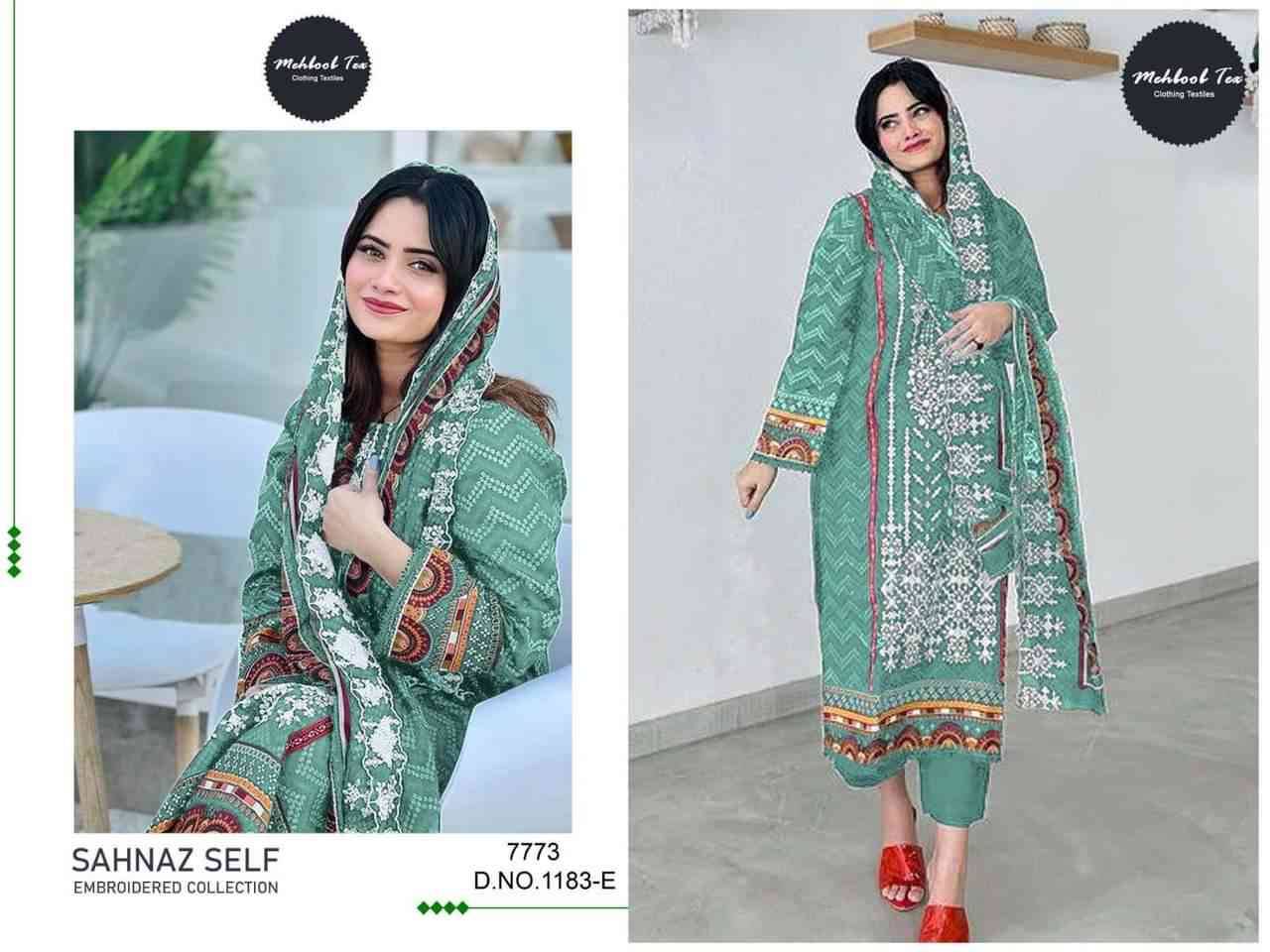 Mehboob Tex Hit Design 1183 Colours By Mehboob Tex 1183-E To 1183-H Series Pakistani Suits Beautiful Fancy Colorful Stylish Party Wear & Occasional Wear Cotton Embroidery Dresses At Wholesale Price