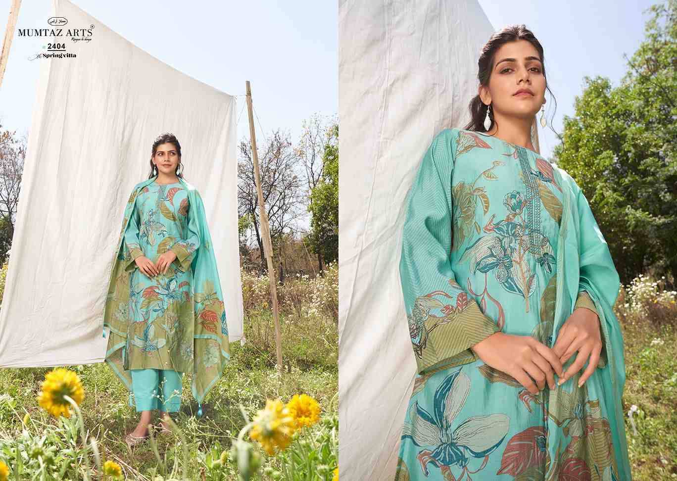 Spring Villa By Mumtaz Arts 2401 To 2404 Series Beautiful Festive Suits Stylish Fancy Colorful Casual Wear & Ethnic Wear Pure Muslin Print Dresses At Wholesale Price