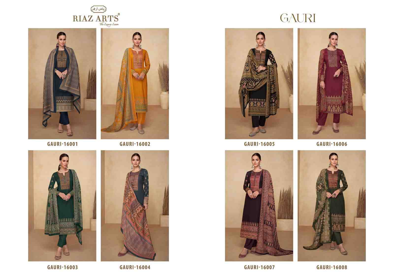 Gauri By Riaz Arts 16001 To 16008 Series Beautiful Festive Suits Stylish Fancy Colorful Casual Wear & Ethnic Wear Pure Lawn Cotton Print Dresses At Wholesale Price