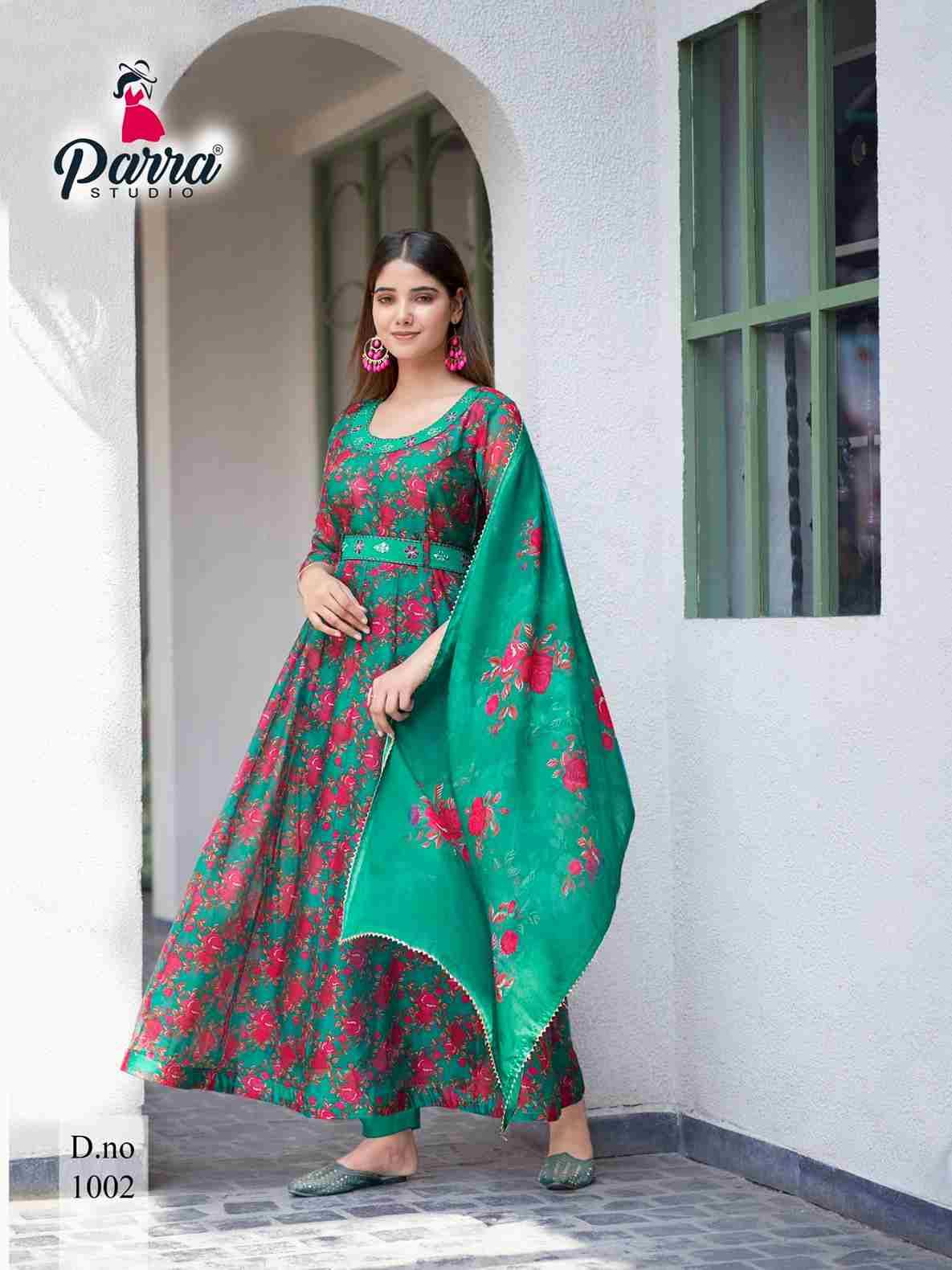 Sangin By Parra Studio 1001 To 1006 Series Beautiful Stylish Fancy Colorful Casual Wear & Ethnic Wear Collection Soft Organza Dresses At Wholesale Price