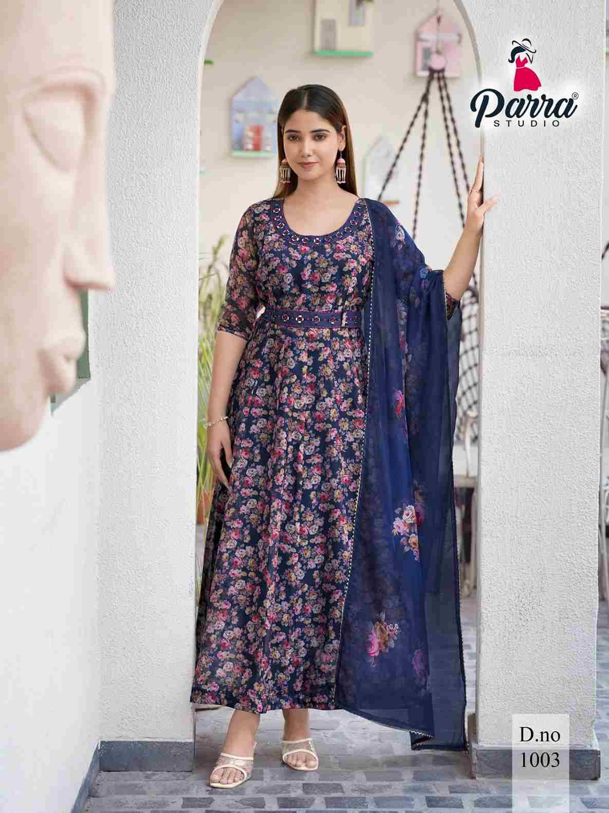 Sangin By Parra Studio 1001 To 1006 Series Beautiful Stylish Fancy Colorful Casual Wear & Ethnic Wear Collection Soft Organza Dresses At Wholesale Price