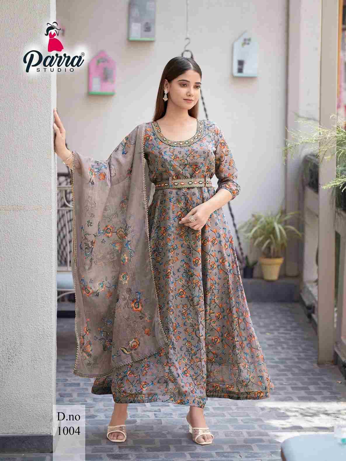 Sangin By Parra Studio 1001 To 1006 Series Beautiful Stylish Fancy Colorful Casual Wear & Ethnic Wear Collection Soft Organza Dresses At Wholesale Price