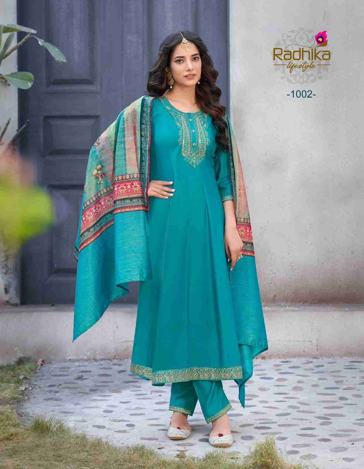Gulmohar Vol-1 By Radhika Lifestyle 1001 To 1004 Series Beautiful Stylish Fancy Colorful Casual Wear & Ethnic Wear Collection Heavy Silk Dresses At Wholesale Price