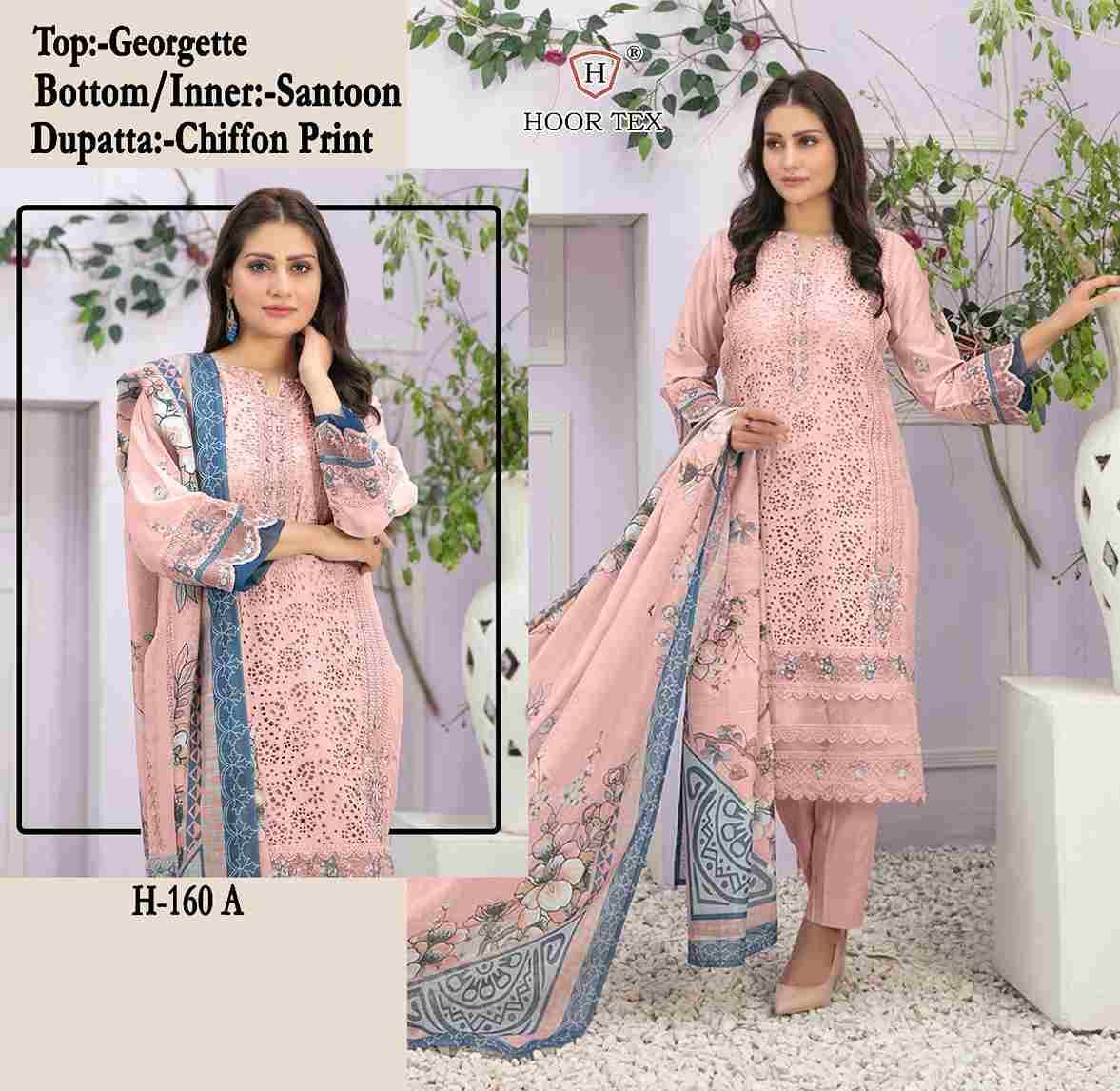 Hoor Tex Hit Design H-160 Colours By Hoor Tex H-160-A To H-160-D Series Designer Festive Pakistani Suits Collection Beautiful Stylish Fancy Colorful Party Wear & Occasional Wear Heavy Georgette Embroidered Dresses At Wholesale Price