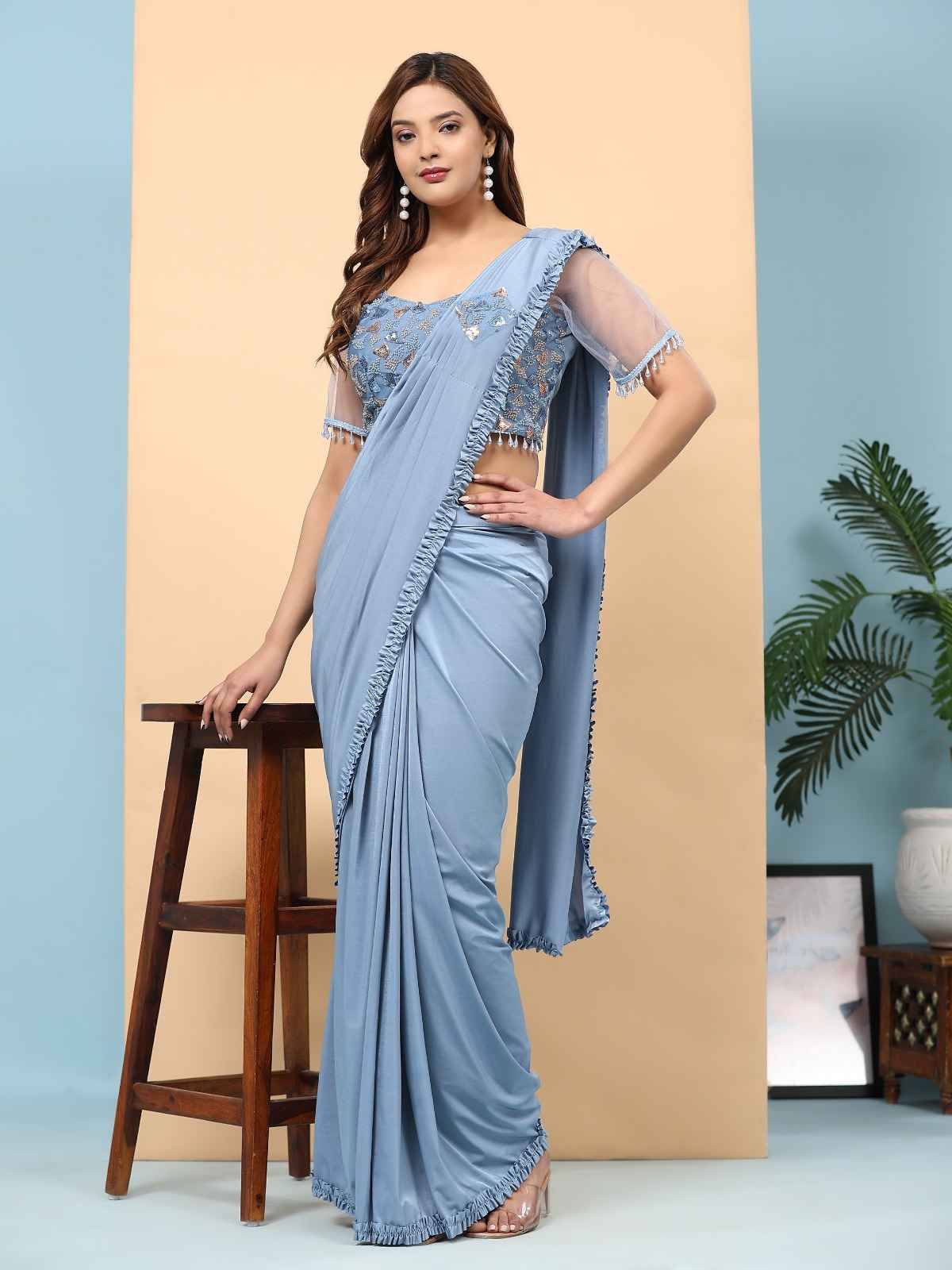 102073 By Amoha Trendz 102073-A To 102073-C Series Indian Traditional Wear Collection Beautiful Stylish Fancy Colorful Party Wear & Occasional Wear Imported Sarees At Wholesale Price