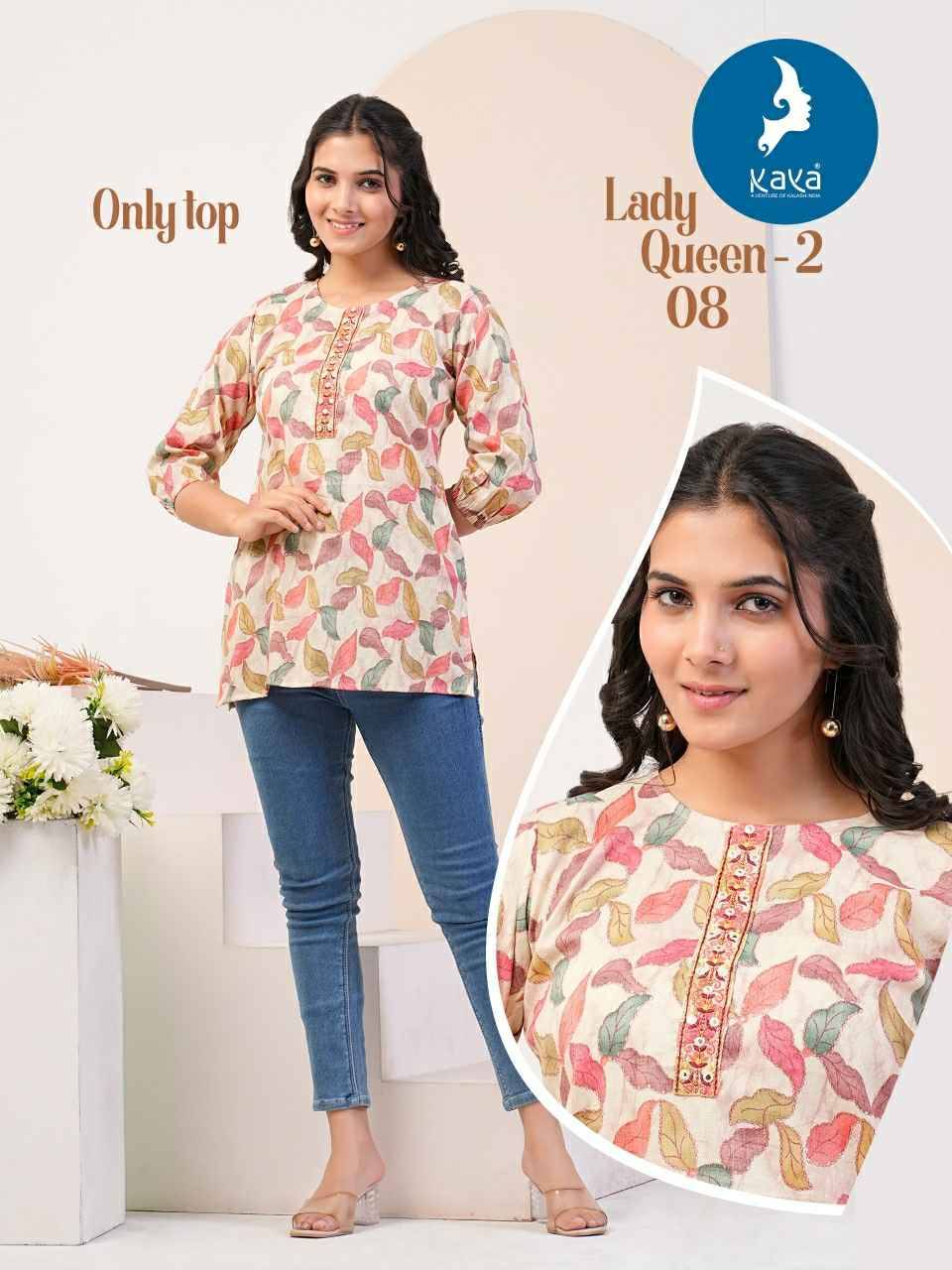 Lady Queen Vol-2 By Kaya 01 To 08 Series Designer Stylish Fancy Colorful Beautiful Party Wear & Ethnic Wear Collection Capsule Tops At Wholesale Price