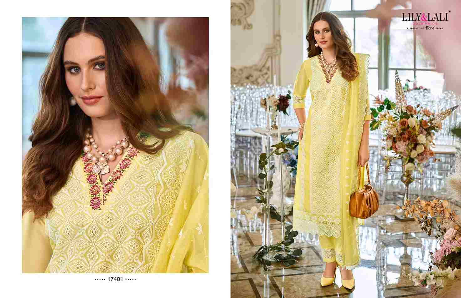 Summer Blossom By Lily And Lali 17401 To 17406 Series Beautiful Sharara Suits Colorful Stylish Fancy Casual Wear & Ethnic Wear Organza Dresses At Wholesale Price