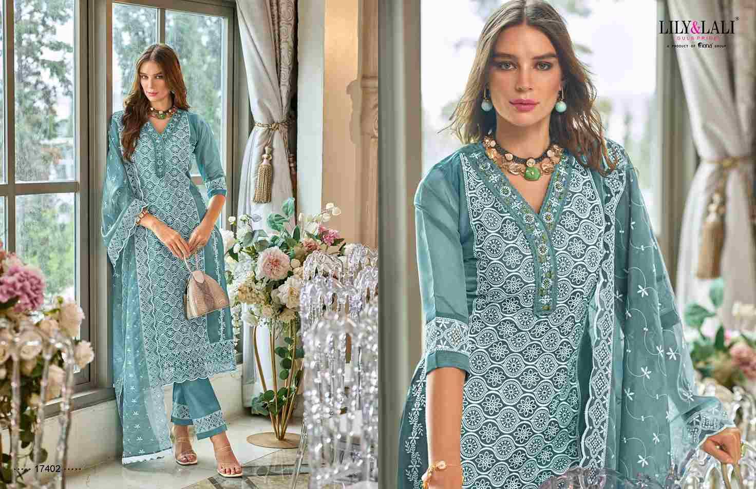 Summer Blossom By Lily And Lali 17401 To 17406 Series Beautiful Sharara Suits Colorful Stylish Fancy Casual Wear & Ethnic Wear Organza Dresses At Wholesale Price