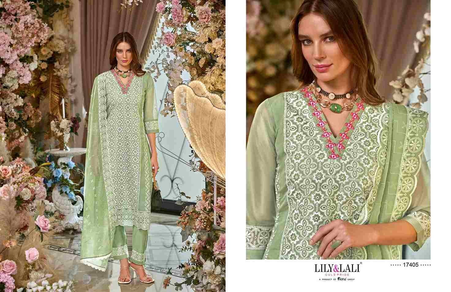 Summer Blossom By Lily And Lali 17401 To 17406 Series Beautiful Sharara Suits Colorful Stylish Fancy Casual Wear & Ethnic Wear Organza Dresses At Wholesale Price