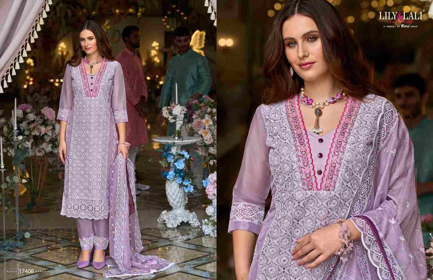 Summer Blossom By Lily And Lali 17401 To 17406 Series Beautiful Sharara Suits Colorful Stylish Fancy Casual Wear & Ethnic Wear Organza Dresses At Wholesale Price