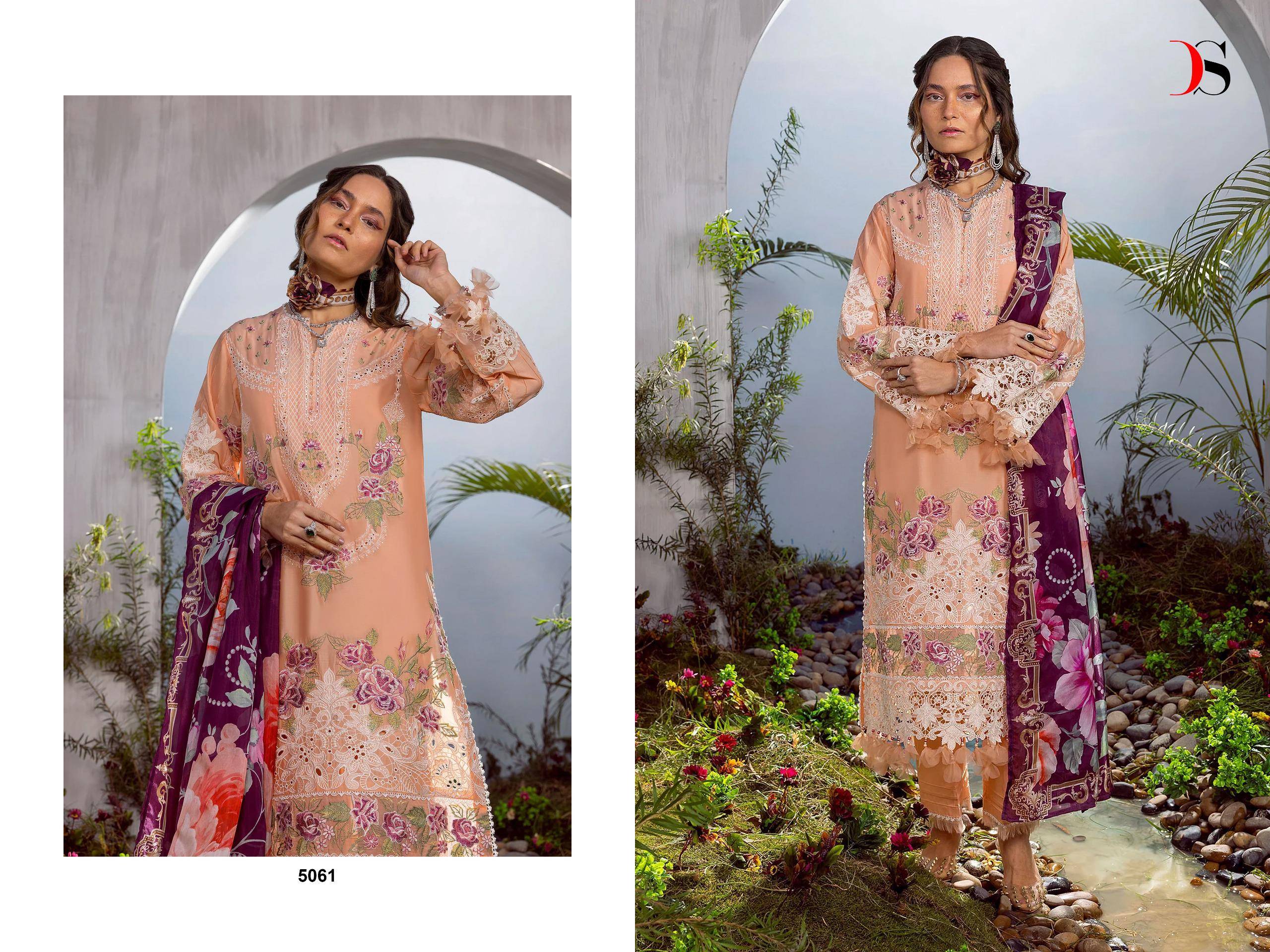 Sana Safinaz Vol-2 By Deepsy Suits 5061 To 5065 Series Designer Pakistani Suits Beautiful Stylish Fancy Colorful Party Wear & Occasional Wear Pure Cotton Dresses At Wholesale Price