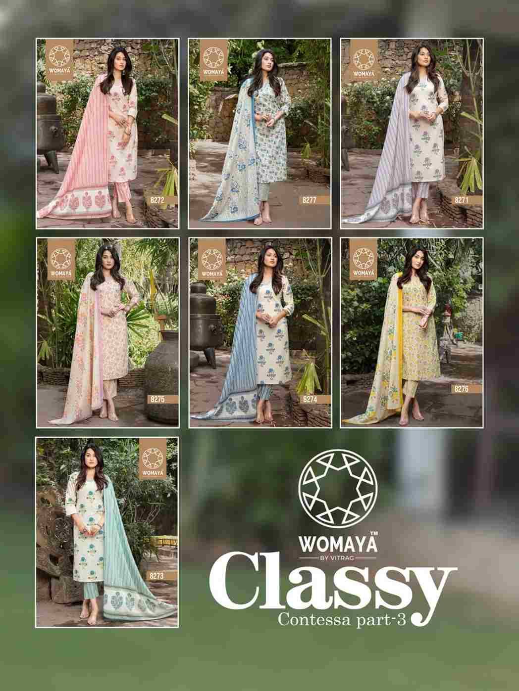Classy Vol-3 By Womaya 8271 To 8277 Series Beautiful Stylish Fancy Colorful Casual Wear & Ethnic Wear Collection Cambric Cotton With Work Dresses At Wholesale Price