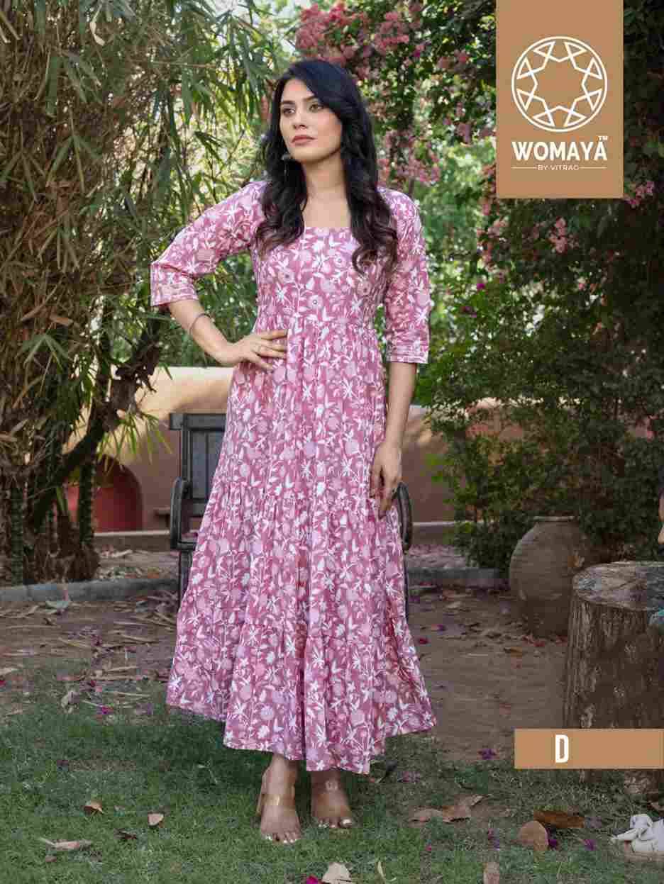 Vibrance Vol-2 By Womaya A To I Series Beautiful Stylish Fancy Colorful Casual Wear & Ethnic Wear Pure Cotton Gowns At Wholesale Price