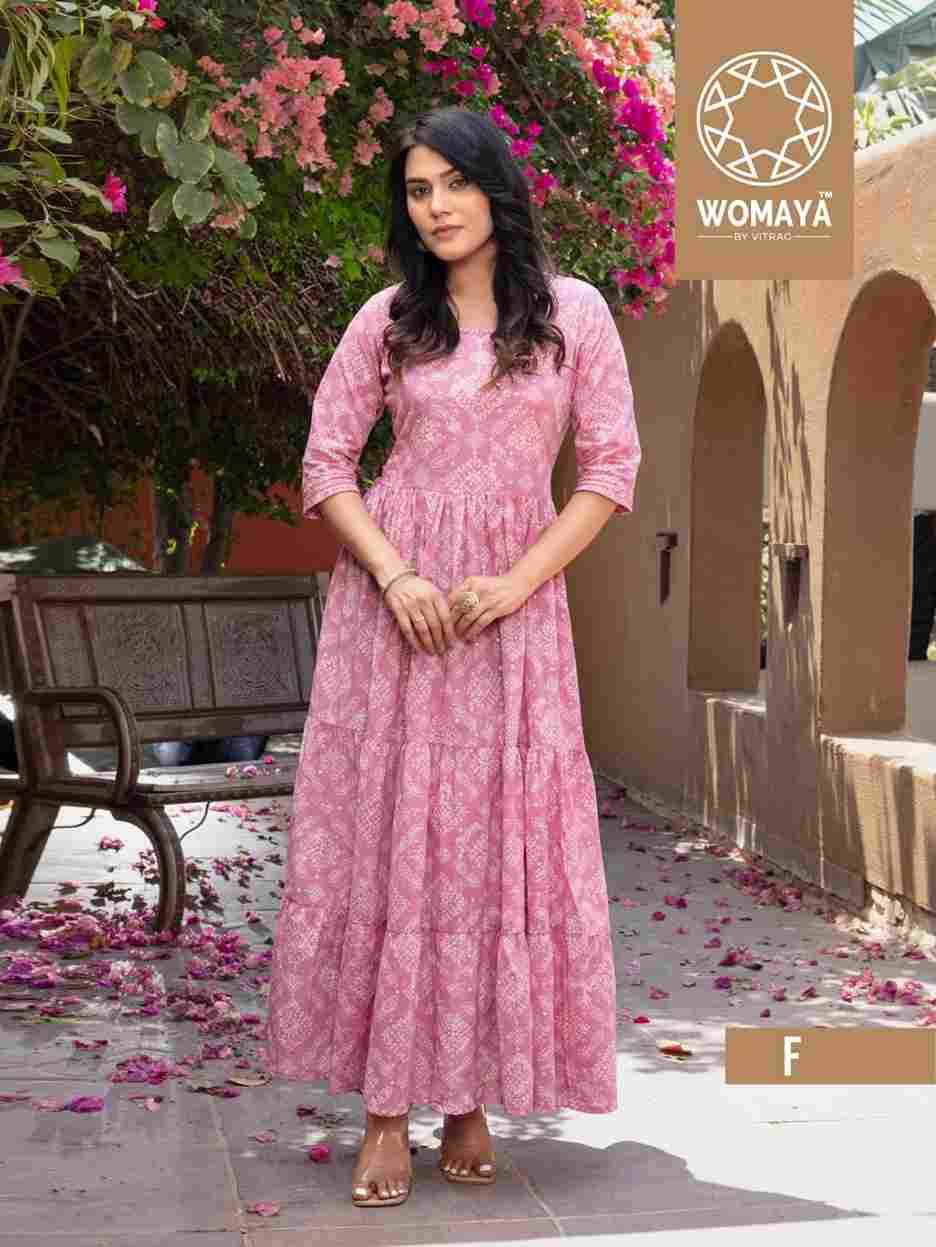 Vibrance Vol-2 By Womaya A To I Series Beautiful Stylish Fancy Colorful Casual Wear & Ethnic Wear Pure Cotton Gowns At Wholesale Price