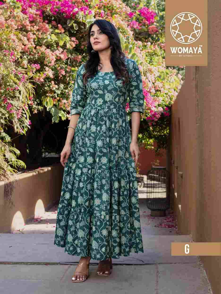 Vibrance Vol-2 By Womaya A To I Series Beautiful Stylish Fancy Colorful Casual Wear & Ethnic Wear Pure Cotton Gowns At Wholesale Price