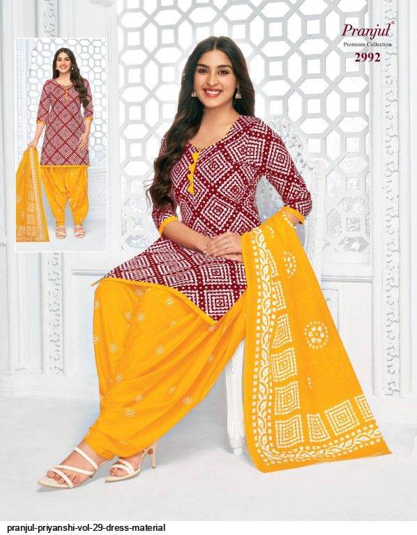 Priyanshi Vol-29 By Pranjul Beautiful Festive Suits Colorful Stylish Fancy Casual Wear & Ethnic Wear Pure Cotton Print Dresses At Wholesale Price