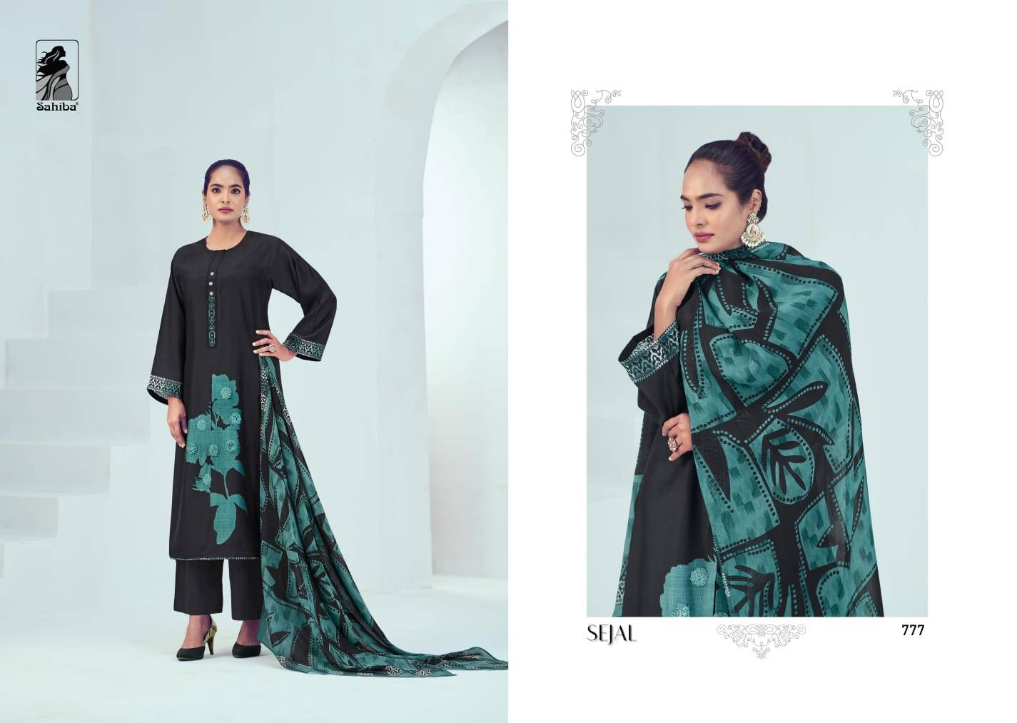 Sejal By Sahiba Fabrics Beautiful Stylish Suits Fancy Colorful Casual Wear & Ethnic Wear & Ready To Wear Muslin Silk Dresses At Wholesale Price