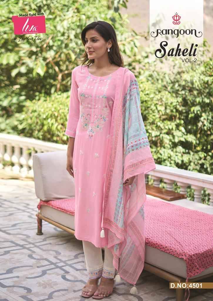 Saheli Vol-2 By Rangoon 4501 To 4505 Series Beautiful Festive Suits Colorful Stylish Fancy Casual Wear & Ethnic Wear Viscose Dresses At Wholesale Price