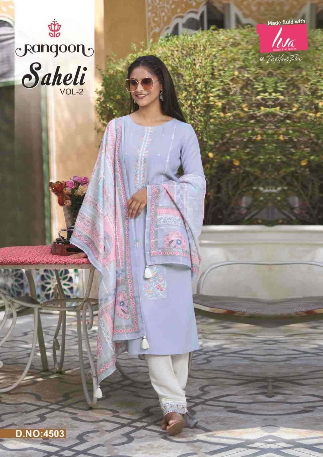 Saheli Vol-2 By Rangoon 4501 To 4505 Series Beautiful Festive Suits Colorful Stylish Fancy Casual Wear & Ethnic Wear Viscose Dresses At Wholesale Price
