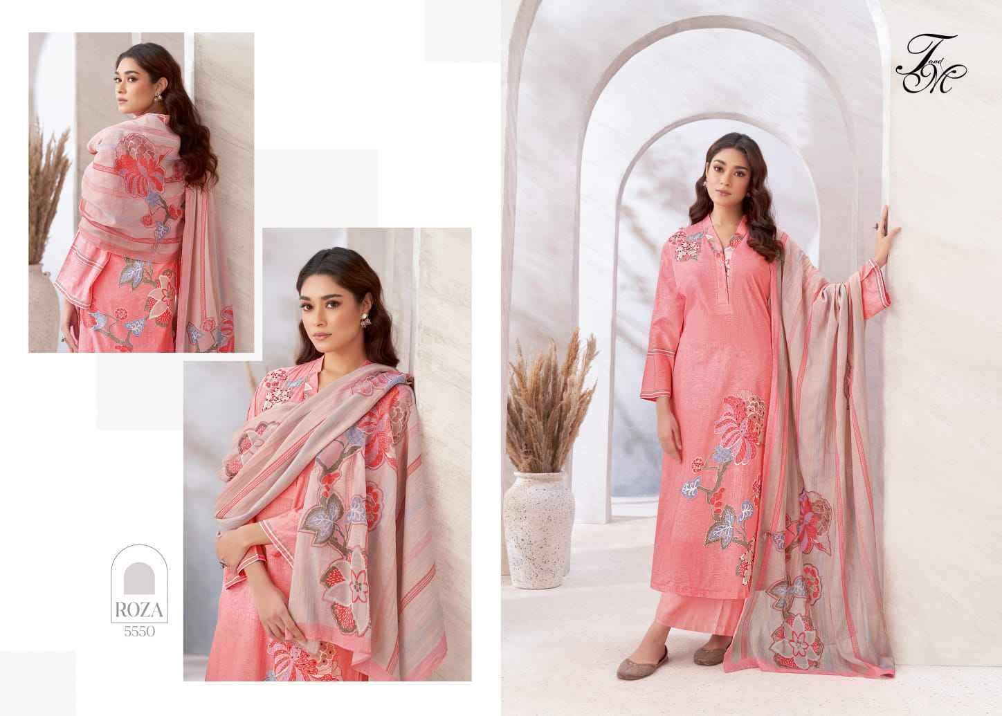 Roza By T And M Designer Studio Beautiful Festive Suits Colorful Stylish Fancy Casual Wear & Ethnic Wear Pure Dhaka Mal Print Dresses At Wholesale Price