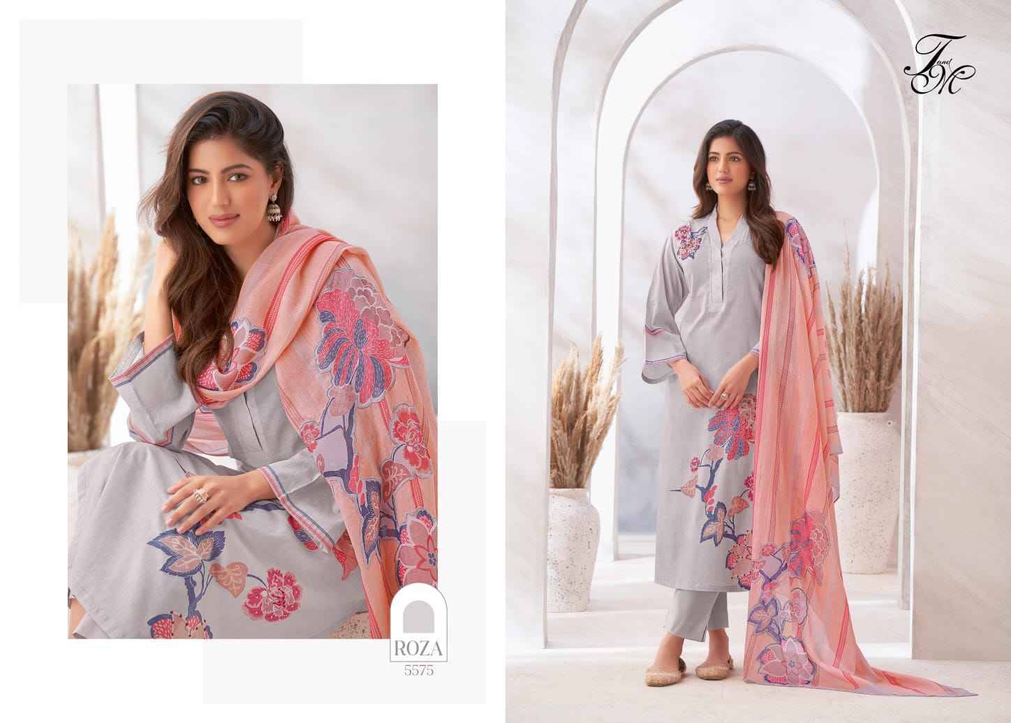 Roza By T And M Designer Studio Beautiful Festive Suits Colorful Stylish Fancy Casual Wear & Ethnic Wear Pure Dhaka Mal Print Dresses At Wholesale Price