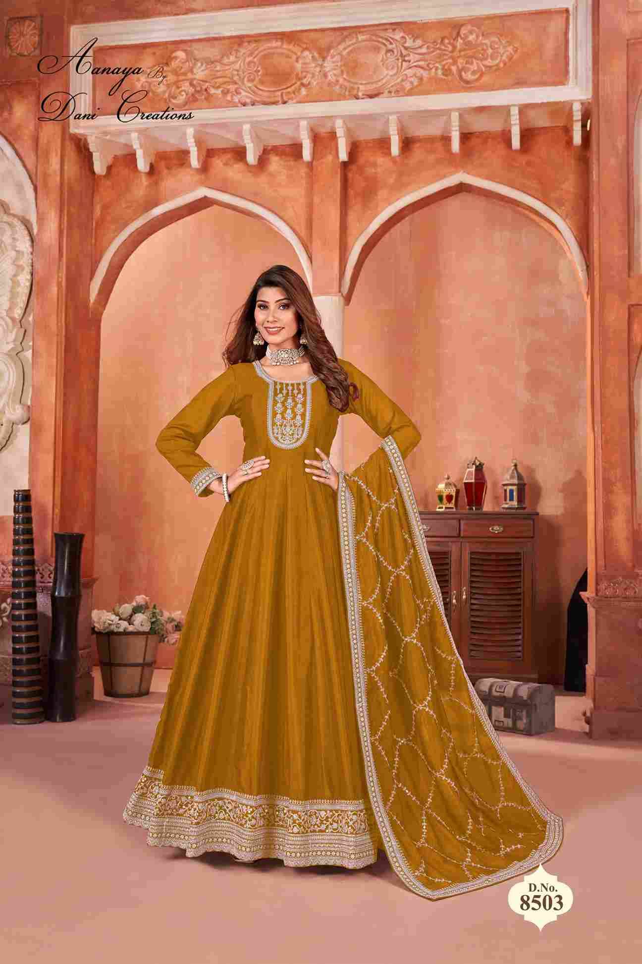 Aanaya Vol-185 By Twisha 8501 To 8504 Series Designer Anarkali Suits Collection Beautiful Stylish Fancy Colorful Party Wear & Occasional Wear Art Silk Dresses At Wholesale Price