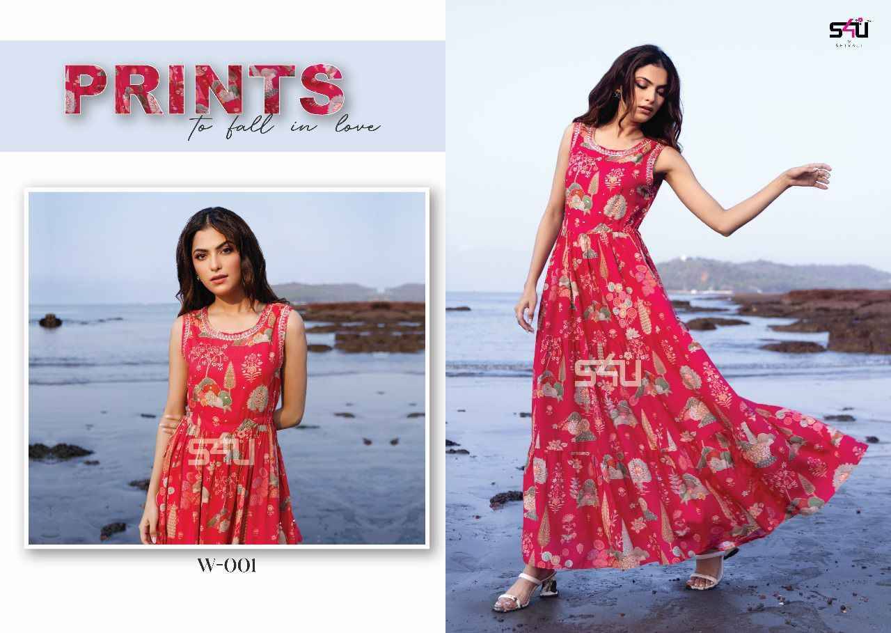 Weekens Passions By S4U Fashion 001 To 005 Series Designer Stylish Fancy Colorful Beautiful Party Wear & Ethnic Wear Collection Cambric Rayon Print Gowns At Wholesale Price