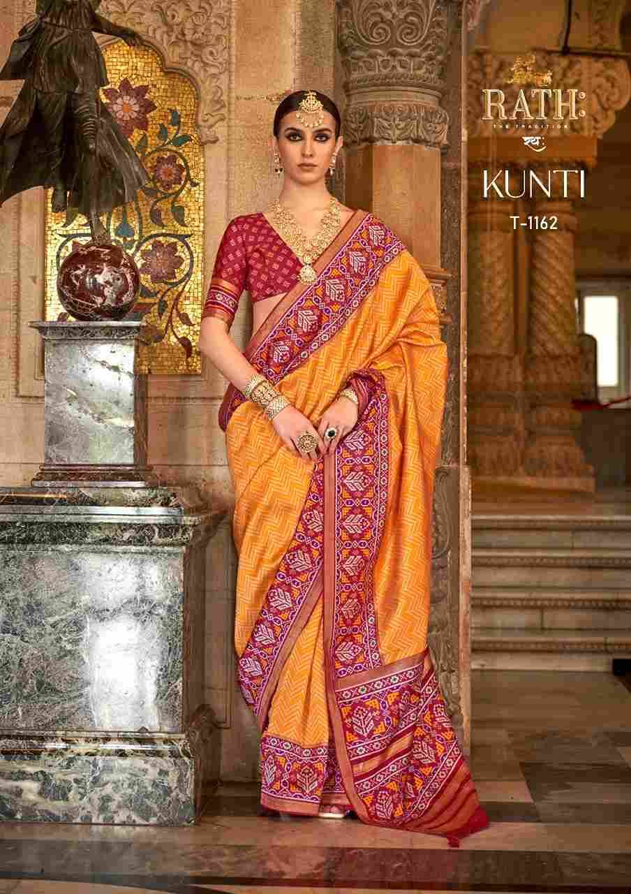 Kunti By Rath 1162 To 1171 Series Indian Traditional Wear Collection Beautiful Stylish Fancy Colorful Party Wear & Occasional Wear Patola Silk Sarees At Wholesale Price