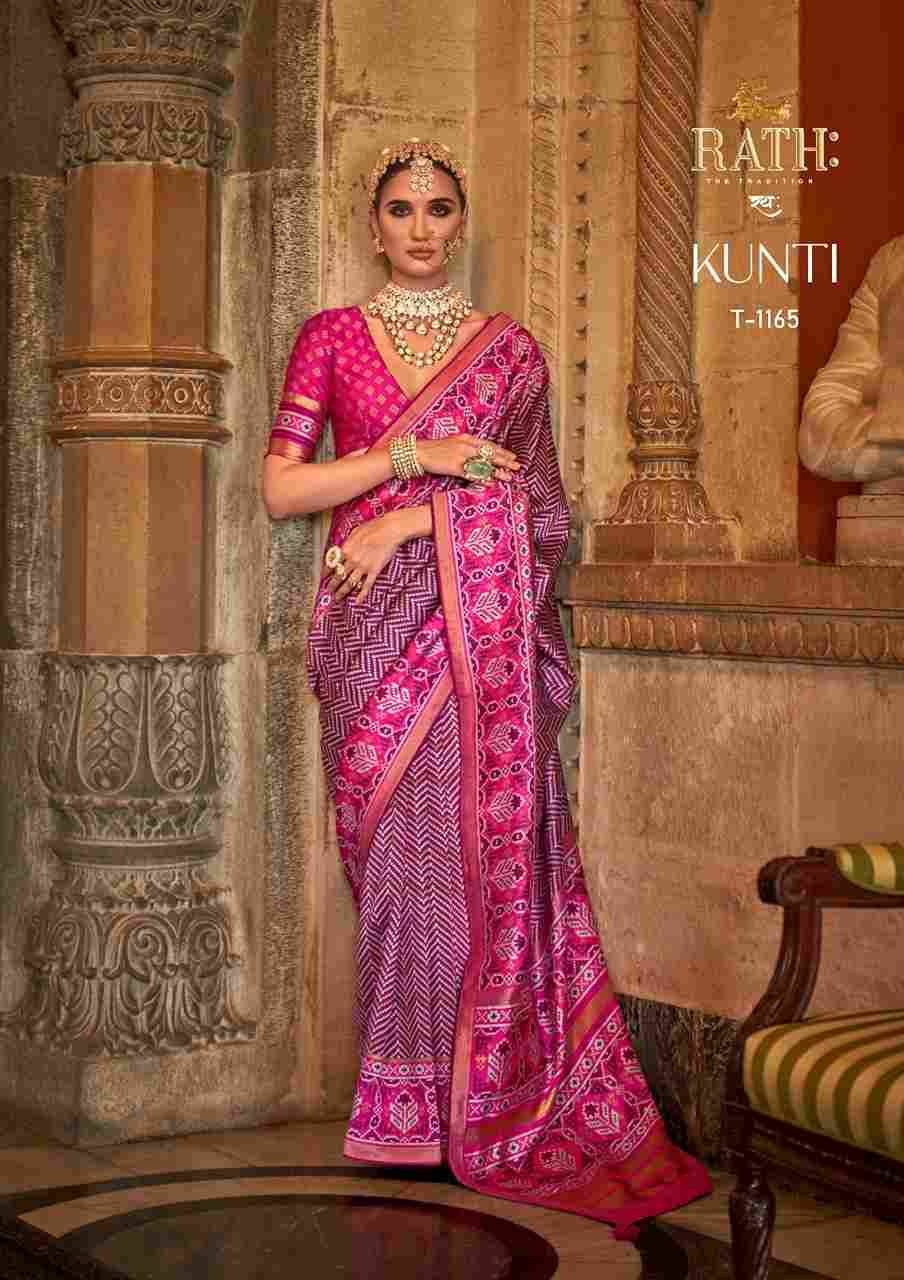 Kunti By Rath 1162 To 1171 Series Indian Traditional Wear Collection Beautiful Stylish Fancy Colorful Party Wear & Occasional Wear Patola Silk Sarees At Wholesale Price