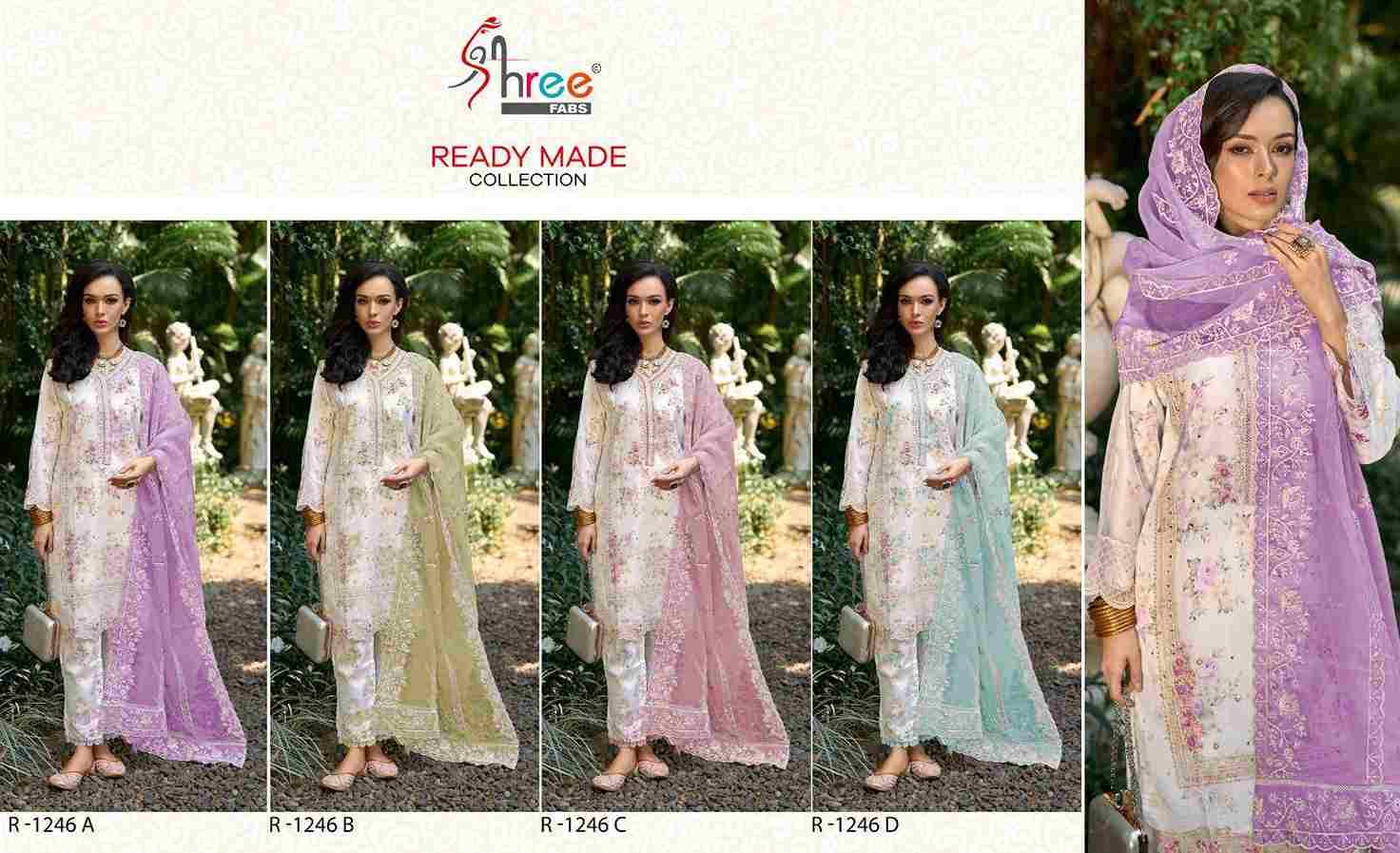 Shree Fabs Hit Design R-1246 Colours By Shree Fabs R-1246-A To R-1246-D Series Wholesale Designer Pakistani Suits Collection Beautiful Stylish Fancy Colorful Party Wear & Occasional Wear Organza With Embroidered Dresses At Wholesale Price