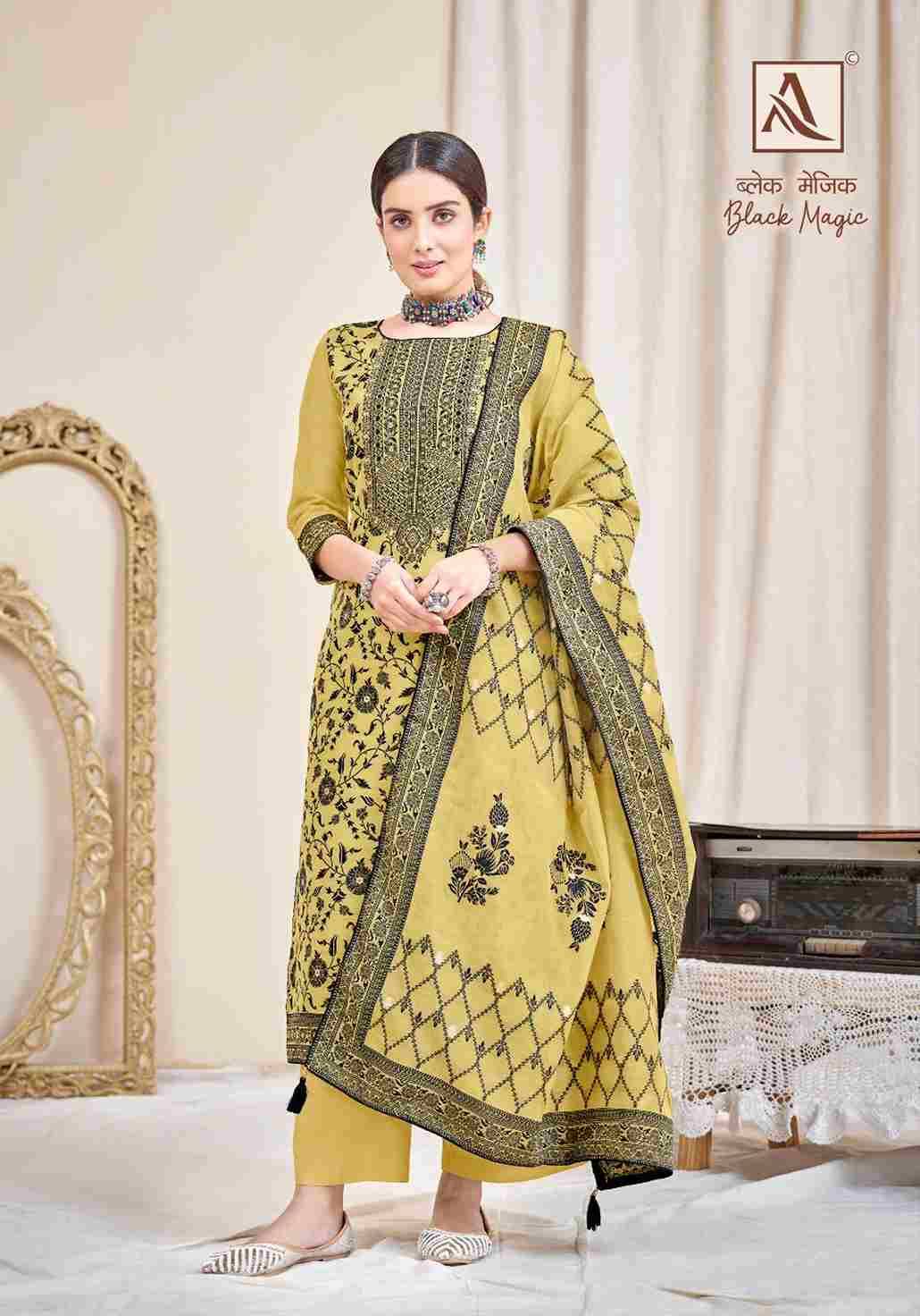 Black Magic By Alok Suit 1446-001 To 1446-006 Series Indian Traditional Wear Collection Beautiful Stylish Fancy Colorful Party Wear & Wear Pure Jacquard Dress At Wholesale Price